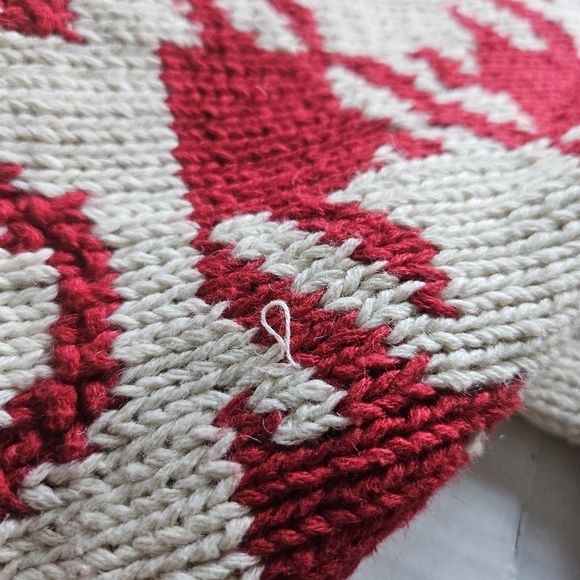 Vintage Eagle's Eye Red Valentine's Day Knit Ugly Sweater - Picture 12 of 16